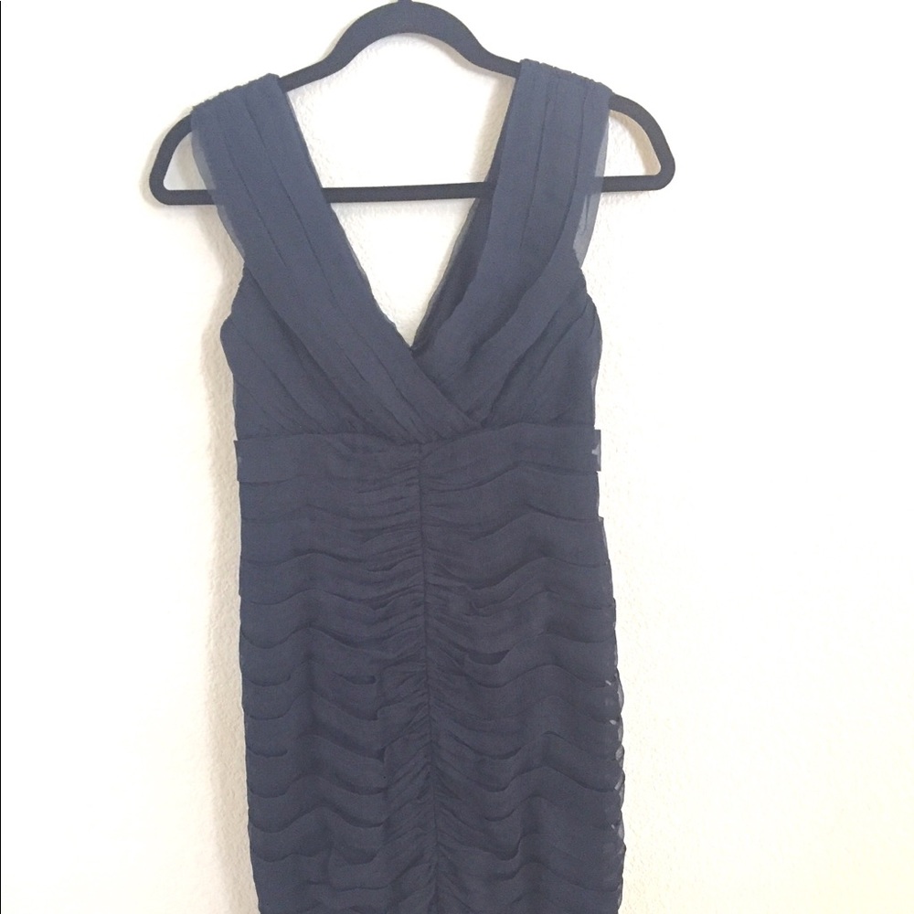 Tadashi Shoji Silk Evening Dress Navy